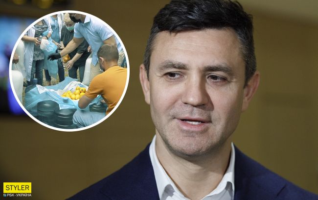 Тищенко объяснил раздачу лимонов пострадавшим от взрыва на Позняках: меня попросили (видео)