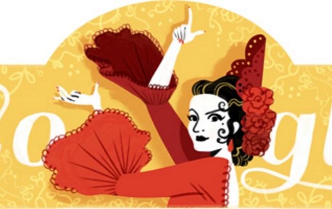 Google нарисовал дудл, посвященный испанской артистке Лоле Флорес