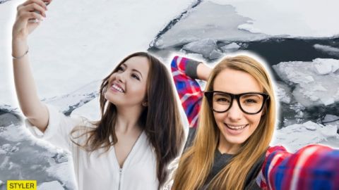 Небезпечне селфі: у Києві дівчата з фото провалилися під лід (відео)