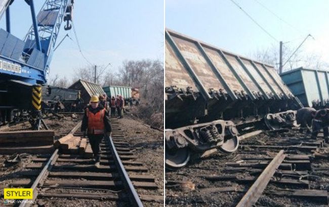 У Кривому Розі потяг зійшов з рейок через крадіжку на залізниці: моторошні фото