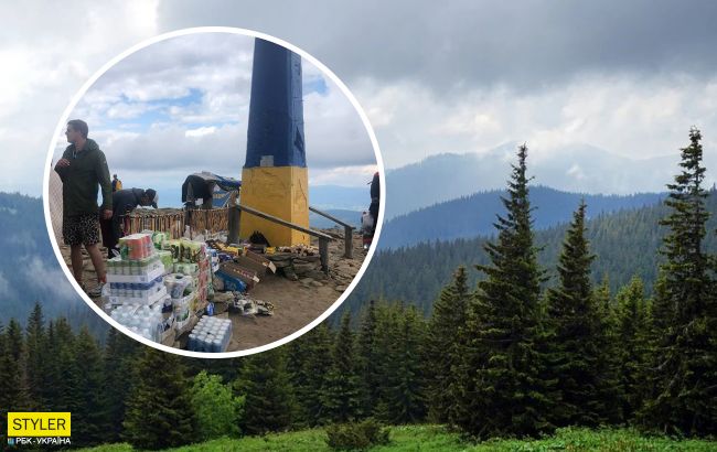 Скоро МАФы там будут: на Говерле устроили "базар" и продают воду по 100 грн (фото)