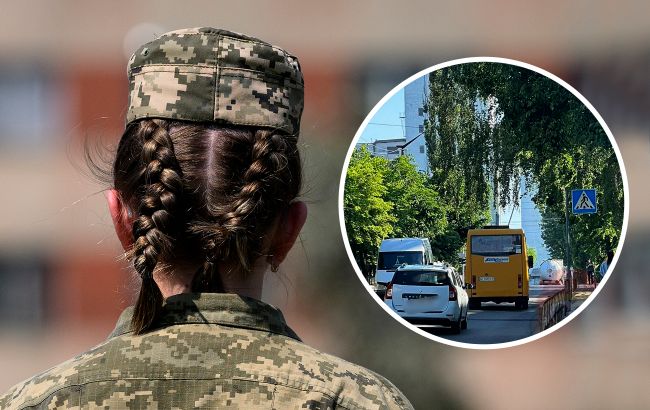 "Я останавливаться больше не буду": под Киевом маршрутчик цинично игнорирует беременную военную