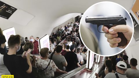 В метро Киева устроили разборки с пистолетами и газовыми баллонами (видео)