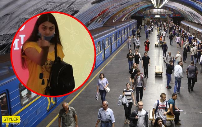 В метро Киева засекли опытную мошенницу: "красотка" ответила неприличным жестом
