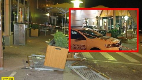 У Києві авто знесло "літник" МакДональдса з людьми: відео та деталі НП