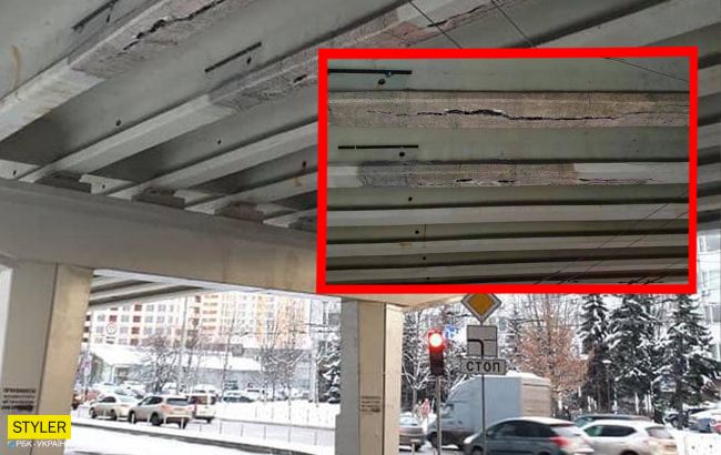 В Киеве "устал" еще один мост: весь пошел огромными трещинами