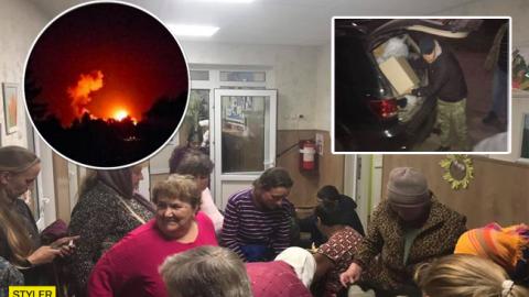 Евакуація з місця вибухів поблизу Ічні: в мережі показали, як місцеві жителі провели ніч (фото)