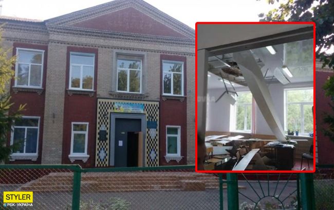 В школе Харькова во время уроков обвалился потолок: детали ЧП и видео