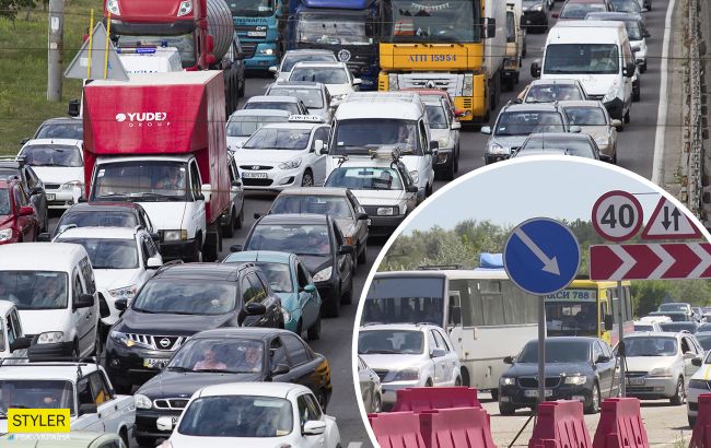 Гигантскую пробку перед Одессой показали с высоты: впечатляющее видео