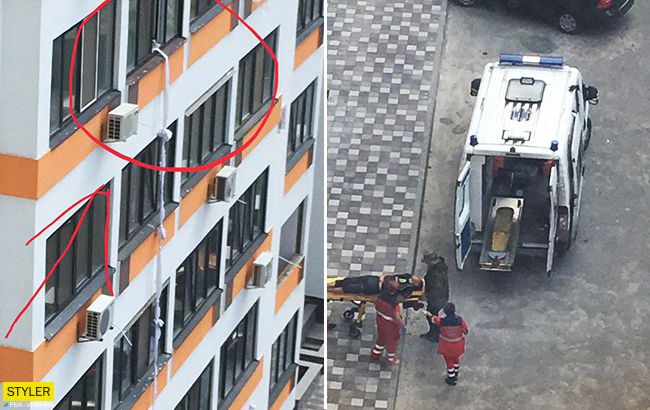 Спускался с пятого этажа на простынях: под Киевом разбился молодой мужчина