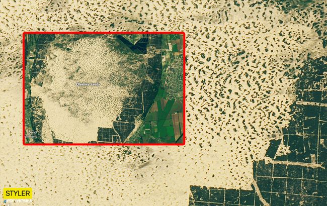 NASA показало, как выглядит необычная пустыня в Украине из космоса (фото)