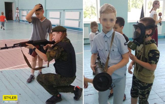 В донецкой школе боевики учат детей собирать автоматы (фото)