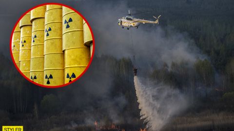 В Чернобыльскую зону, где тушат пожар, перевезли радиоактивные отходы для захоронения (фото)