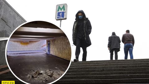У переході київського метро стався обвал: "він втомився" (фото)