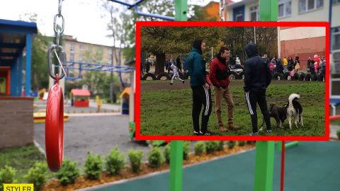 В Киеве заметили "сильно взрослых" детей с пистолетом и боевыми собаками