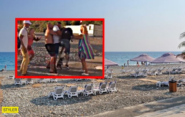 Массовая драка на пляже попала на видео: амбалы били даже женщин