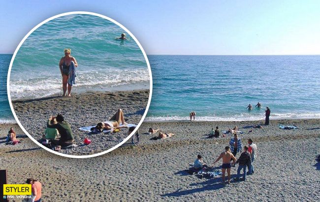 Такого не було навіть влітку: кримські пляжі заполонили відпочиваючі (фото)