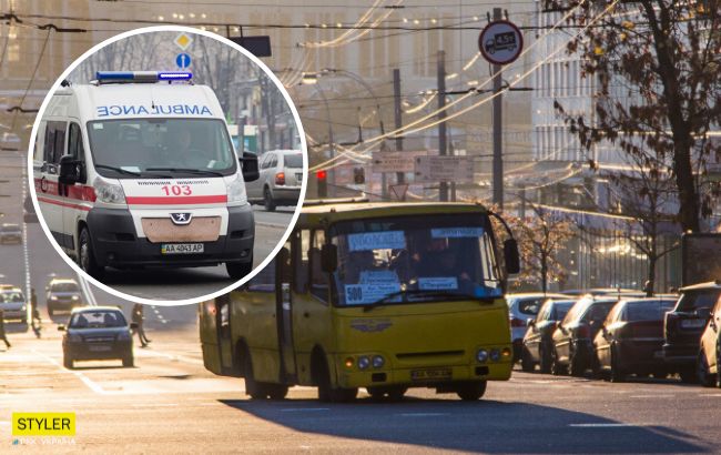 Водій просто поїхав: у Києві жінка випала з маршрутки і зламала обидві ноги