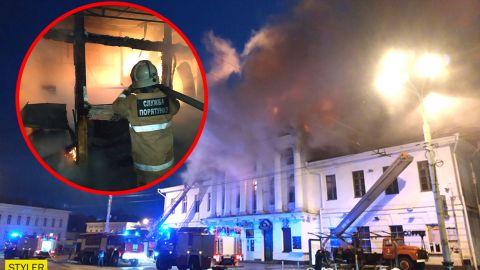 У Полтаві кілька годин не можуть загасити пожежу в історичному будинку: центр перекритий