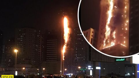 В ОАЭ загорелся 45-этажный небоскреб с квартирами: пугающее видео
