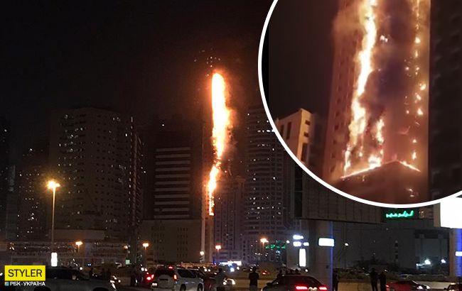 В ОАЕ загорівся 45-поверховий хмарочос з квартирами: лякаюче відео