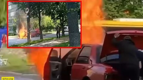 Тушили все неравнодушные: в Киеве на ходу загорелось авто (видео)