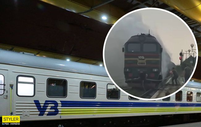 Под Ровно прямо на ходу загорелся поезд: первые кадры с места ЧП