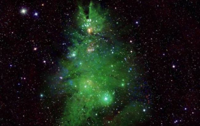 NASA показало унікальне скупчення молодих зірок і туманності у вигляді космічної ялинки (відео)
