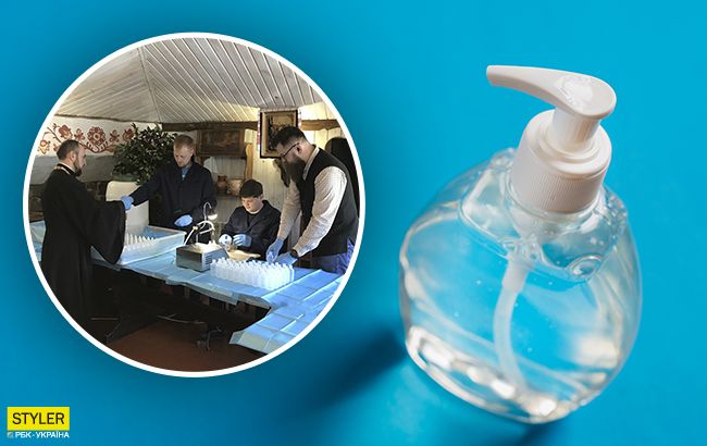 ПЦУ почала виготовляти антисептик: фото процесу