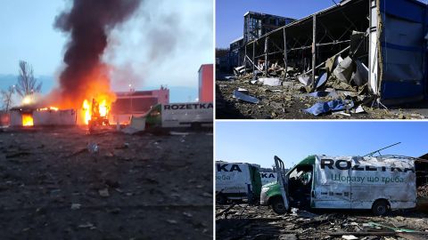 Ракетная атака на Киев: под обстрел попал большой склад ROZETKA (фото)