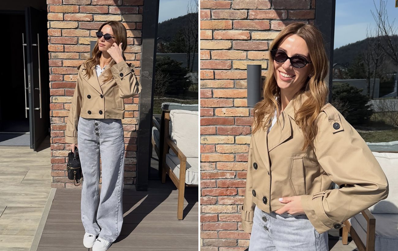 Джинси та короткий тренч: стильний "лук" дружини Решетніка, який легко повторити