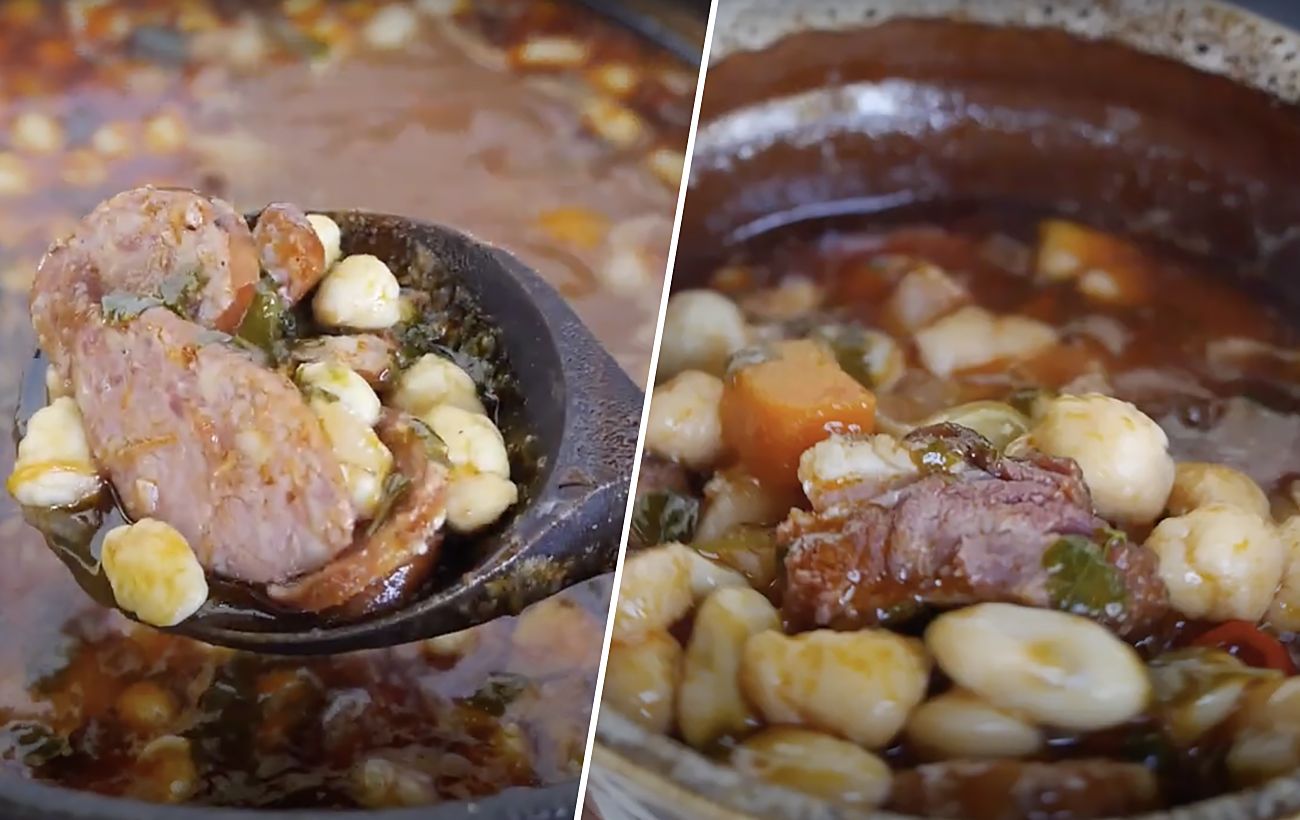 Белый закарпатский суп с фасолью и манными клёцками