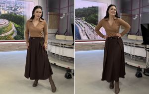 Людмила Барбир в шоколадном "луке": один прием сделает вас стильнее