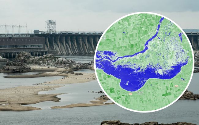 В Каховское водохранилище возвращается вода: фото со спутника