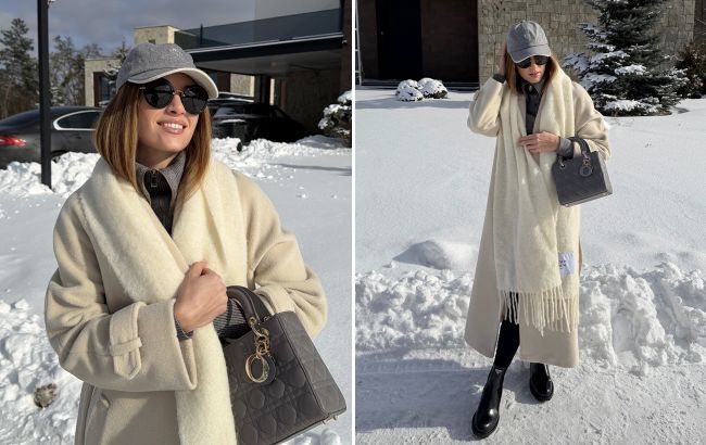 Молочное пальто - главный тренд весны 2026: "лук" жены Решетника, который легко повторить