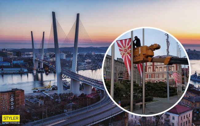 У Росії осоромилися з Днем перемоги, розвісивши "ворожі" прапори (фото)