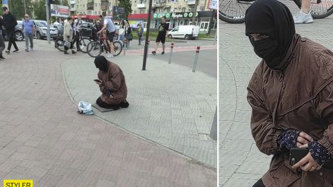 В Черновцах заметили попрошайку - "ниндзю" с iPhone: фото взорвало сеть