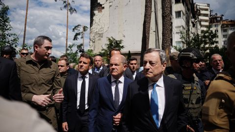 Макрон, Шольц и Драги посетили Ирпень