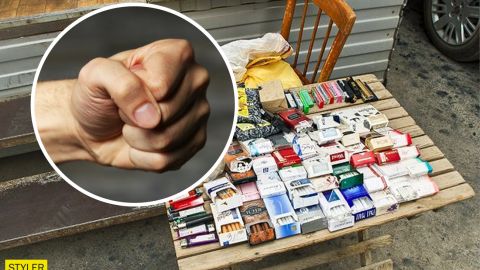 В Киеве напали на продавцов и уничтожили их товар (жесткое видео)