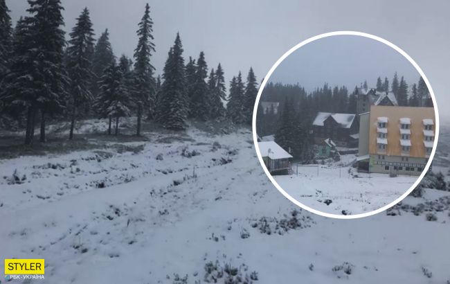 Легендарный украинский курорт засыпает снегопадом: фото и видео