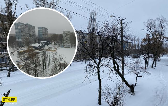 В Днепр на Старый Новый год пришла настоящая зима: снежные барханы и "ловушки" на дорогах (видео и фото)
