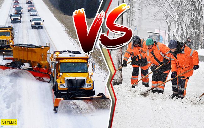 Найдите отличия: как убирают снег в Киеве и других городах мира