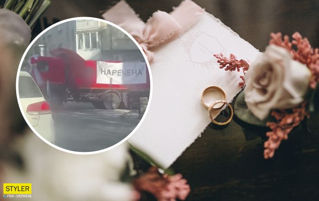 У Києві помітили незвичайний весільний кортеж (відео)