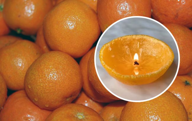 Сделайте свечу из мандарина, которая будет гореть несколько дней: простая инструкция