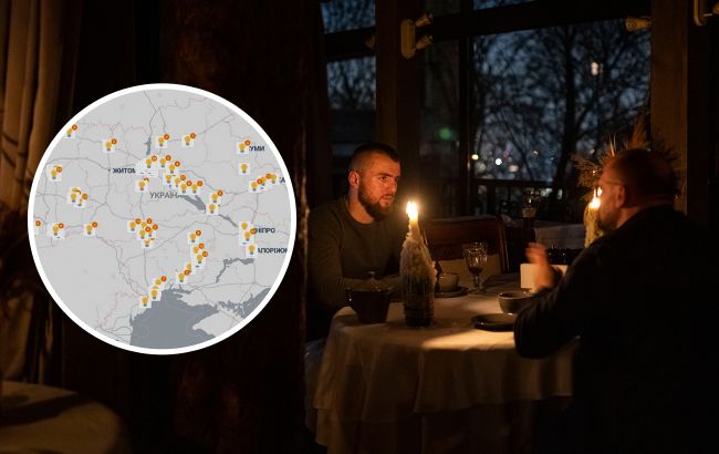 Онлайн-карта заведений Украины, где всегда есть свет: кафе, магазины, АЗС и не только