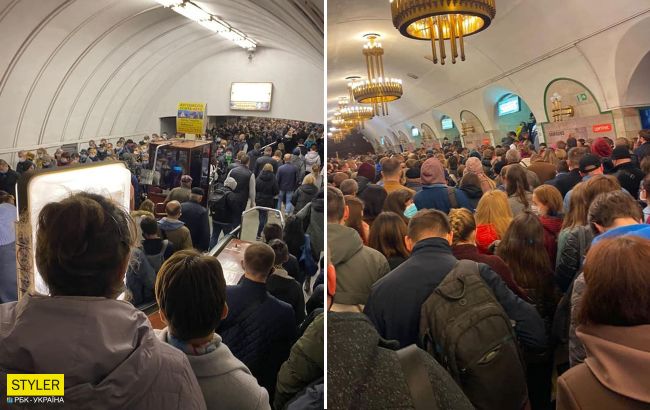 У київському метро утворилося стовпотворіння: чи варто чекати нових хворих COVID-19