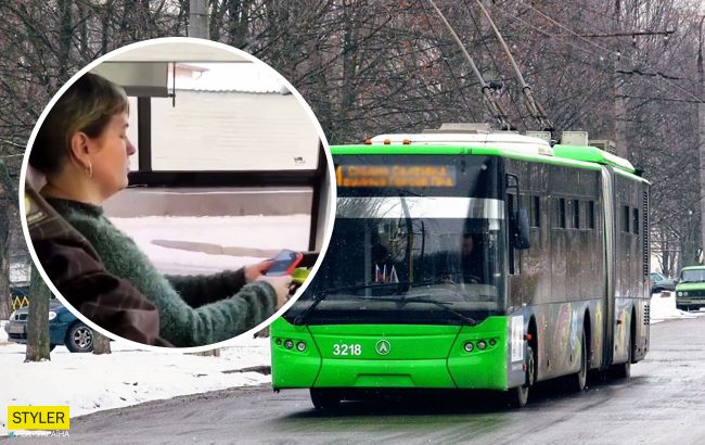 У Харкові водій тролейбуса здивувала незвичайним заняттям під час руху: обурливе відео