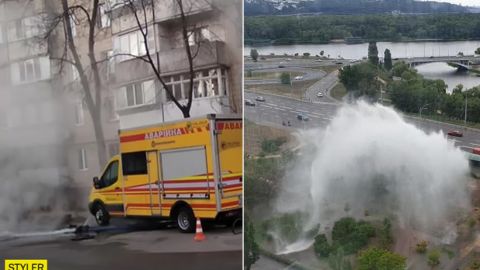 В Киеве забил еще один гигантский гейзер: видео нового "фонтана"