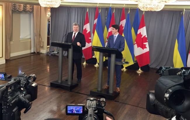 Порошенко и Трюдо сделали совместное заявление по итогам встречи в Канаде