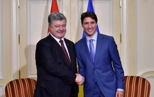 Порошенко заявил, что Украина все время чувствует помощь Канады в сфере безопасности и обороны